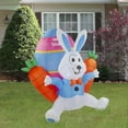 thumbnail image 2 of 4' Inflatable Lighted Easter Bunny with Carrots Outdoor Decoration, 2 of 7
