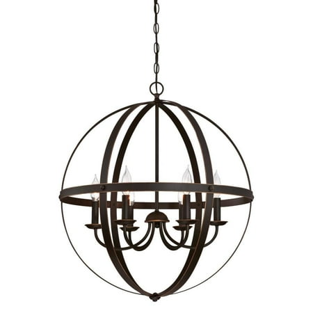 Wrought Iron Six Light Chandelier - Westinghouse 6328200 Stella Mira 6 Light 24