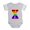 Heather Gray, variant on CafePress - Rainbow Letter X - Cute Infant Baby Football Bodysuit