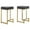 Gray, variant on Dorrington Modern Velvet Backless Counter Height Stool in Black/Gold (Set of 2)