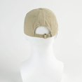thumbnail image 3 of 1 pieza, gorra de béisbol unisex de algodón para hombres y mujeres, sombrero de papá ajustable de mezclilla lavada, caqui, 3 of 3