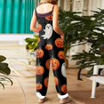 thumbnail image 6 of WTOBBY Women's Halloween Printed Jumpsuit, Retro Casual Loose Fit with Suspenders in Cotton Linen Blend, Great for Everyday Comfort and Fashion,Earthy YellowS, 6 of 6