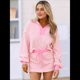 thumbnail image 4 of Conjunto de Dos Piezas A Rayas para Mujer, Sudadera Informal con Falda y Larga, Conjunto de Estar por Casa A Juego. Rosa M, 4 of 10
