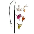 thumbnail image 3 of Cat Feather Toys Interactive Retractable Cat Teaser Wand with Bells for Cats Kittens, 3 of 15