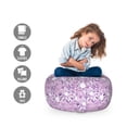 thumbnail image 2 of Mauve Storage Toy Bag Chair, Digital Guiloche Fractal Crystal Floral Ornamental Retro Design, Stuffed Animal Organizer Washable Bag, Large Size, Lilac and Lavender, by Ambesonne, 2 of 3