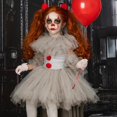 thumbnail image 2 of Pennywise Kids Girls Clowns Halloween Party Cosplay Costume Dress + Gloves + Hair Clip Set zhangyuxiang LED, 2 of 2