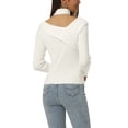 thumbnail image 3 of INSPIRE CHIC Women's Long Sleeve V Neck Chocker Slim Fit Sweater Tops, 3 of 6