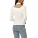 thumbnail image 3 of Suéter de manga larga de cuello en V y choker ajustado para mujer Inspire Chic, blanco, talla S, 3 of 6