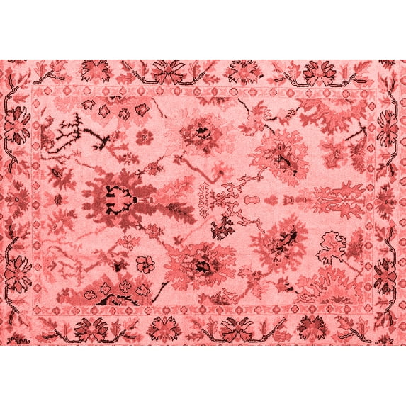 Ahgly Company Indoor Rectangle Abstract Red Modern Area Rugs, 8' x 10'