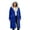 Blue, variant on Womens Lined Coat Long Winter Puffer Jackets Full Zip Up Winter Warm Thermal Overcoat with Hood