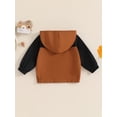 thumbnail image 3 of FEORJGP Little Boys Contrast Color Hoodies Casual Jackets 6M 12M 18M 2T 3T 4T Toddler Baby Lightweight Long Sleeve Hooded Sweatshirts Flap Pocket Zip Outwear Streetwear for Daily Spring Fall, 3 of 7