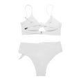 thumbnail image 5 of Hessimy Bikini Set for Women Two Piece Swimsuits Cut Out High Waisted Scoop Neck V Cut Bottom(Z05-White,S), 5 of 5