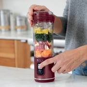 Ninja Blast Portable Personal 18 Oz Blender w/ Leak Proof & Easy Sip Lid, Rechargeable Base, BC151CR Cranberry Red