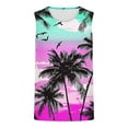 thumbnail image 3 of Chiccall Mens Hawaiian Graphic Gym Tank Tops Casual Sleeveless Crew Neck Summer Beach Shirts, 3 of 5