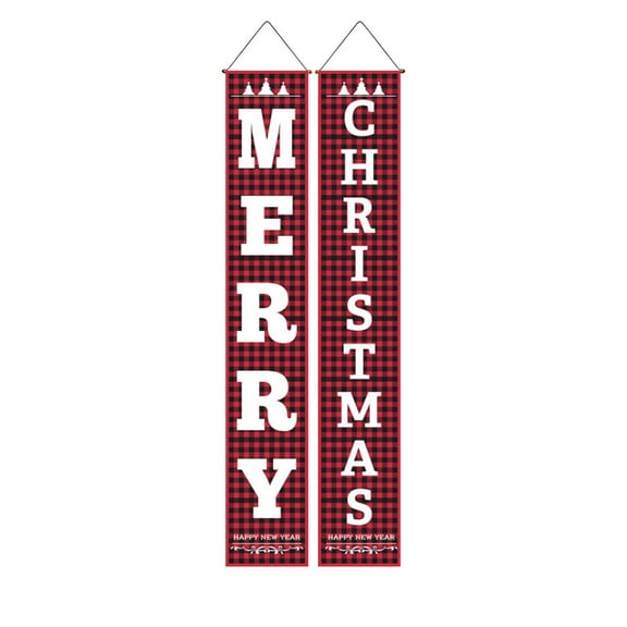 VerPetridure Christmas Curtain Decoration Christmas Decoration Curtain Creative Decoration Couplets Hanging Flags