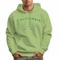 thumbnail image 5 of Men's 100% Cotton Green CALIFORNIA Hoodie 330g Thick Pocket Hood, 5 of 16