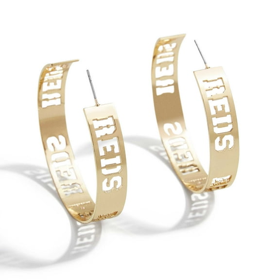 WEAR by Erin Andrews x Baublebar Cincinnati Reds Large Cutout Hoop Earrings