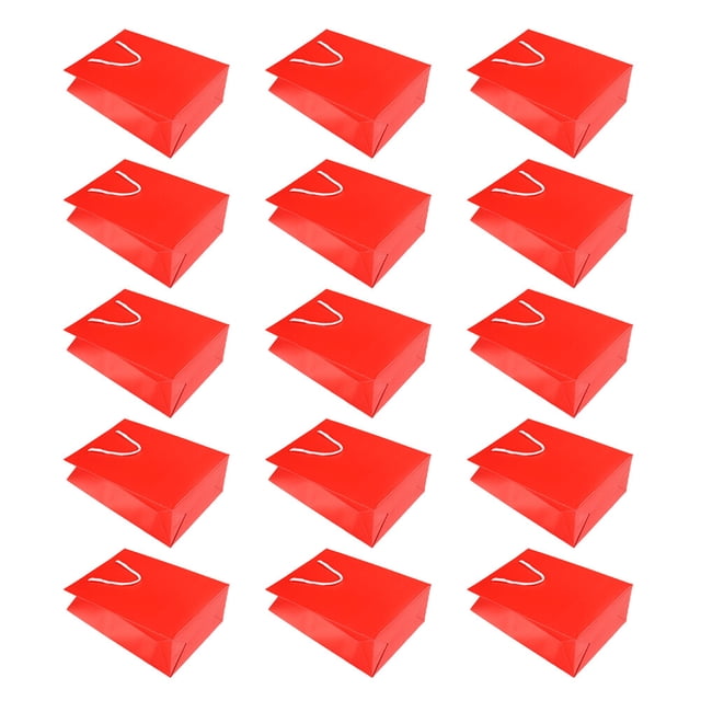 WRISTBIQUE 15Ud Bolsa De Papel Roja Con Asas Para Almacenamiento Y Regalos En Fiestas