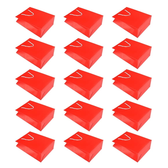 WRISTBIQUE 15Ud Bolsa De Papel Roja Con Asas Para Almacenamiento Y Regalos En Fiestas