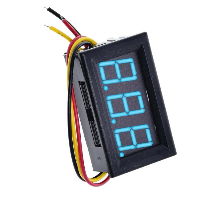 Herramienta de instrumento de 0,56 pulgadas, medidor de voltaje de 2 cables, CC 5-120 V (azul)