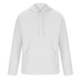 thumbnail image 3 of Mens Hoodies Pullover Cotton Long Sleeve Hooded Sweatshirt with Pockets for Men Oversized Solid Color Top Hood (White 3XL), 3 of 5
