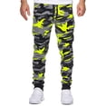 thumbnail image 2 of Homeyce Men's Camo Joggers Sweatpants Camouflage Sweatpants with Pockets Straight Leg Camo Print Pants Drawstring Hiking Athletic Casual Loose Fit Joggers Trouser,Yellow 3XL, 2 of 5