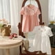 thumbnail image 3 of Vestido de niña con bordado de rosas vintage, falda de algodón de manga corta con encaje de verano para niña, 3 of 6