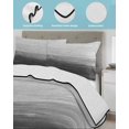 thumbnail image 4 of Grey Ombre Summer Quilt Set Queen Size, Soft Microfiber Quilted Bedding Set with 2 Pillow Shams, Modern Abstract Art Ocean Oil Painting Lightweight All Season Bedspread Coverlet for Bedroom 90"x96", 4 of 6