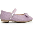 thumbnail image 4 of Kushyshoo Girl's Purple Glitter Ballet Flats Soft Mary Jane Dress Party Shoes Non-Slip 2M, 4 of 8