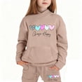 thumbnail image 2 of Toddler Baby Girl Outfits Toddler Fall Winter Clothes Cute Long Sleeve Sweatshirt Tops Pants Set Infant 2Pcs Clothing,4-5 Years,Khaki, 2 of 7