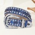 thumbnail image 3 of Ceinture en Strass pour Femmes Ceinture en Similicuir pour Femmes avec Rivets Strass Style Punk Boucle Longueur Ajustable Multi-Trous Épingle Accessoire Style Hip-Hop, 3 of 8