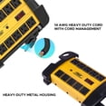thumbnail image 4 of CRST Regleta de alimentación industrial de metal con 10 tomas de corriente con protector contra sobretensiones de alta resistencia con 2800 julios, disyuntor de 15 A, calibre 14 para taller, garaje, o, 4 of 5