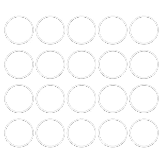 Unique Bargains Lot de 100 Anneaux de Liaison Ronds en Laiton Creux 15mm (Argent)