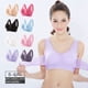 thumbnail image 3 of Sujetador deportivo push up inalámbrico con hebilla cruzada frontal y borde de encaje para correr y yoga de talla grande para mujer, 3 of 6