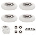 thumbnail image 1 of OULII 4pcs Shower Door Rollers Bathroom Sliding Door Pulleys White PVC Effort-saving, 1 of 8