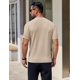 thumbnail image 4 of Camiseta COOFANDY de punto con cuello redondo, manga corta, color albaricoque, para hombre, 4 of 9