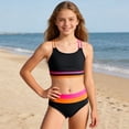 thumbnail image 2 of LRen Toddler Girl Swimsuit Two Piece Ruffle Beachwear for Kids Girls Cute Funny Summer Rash Guard Swimsuits Girls Beach Swimwear Bikini Set for Kids, 2 of 4