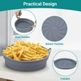 thumbnail image 4 of ZIVACATE 2 Pack Air Fryer Liners Inserts Silicone Round Foldable Airfryer Basket Liners Reusable Air Fryer Silicone Basket Bowl Accessories Replacement For Parchment, 4 of 8
