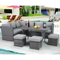 thumbnail image 3 of AECOJOY 7 Piece Patio Conversation Set,  Outdoor Sectional Sofa Rattan Wicker Dining Furniture, Gray, 3 of 8