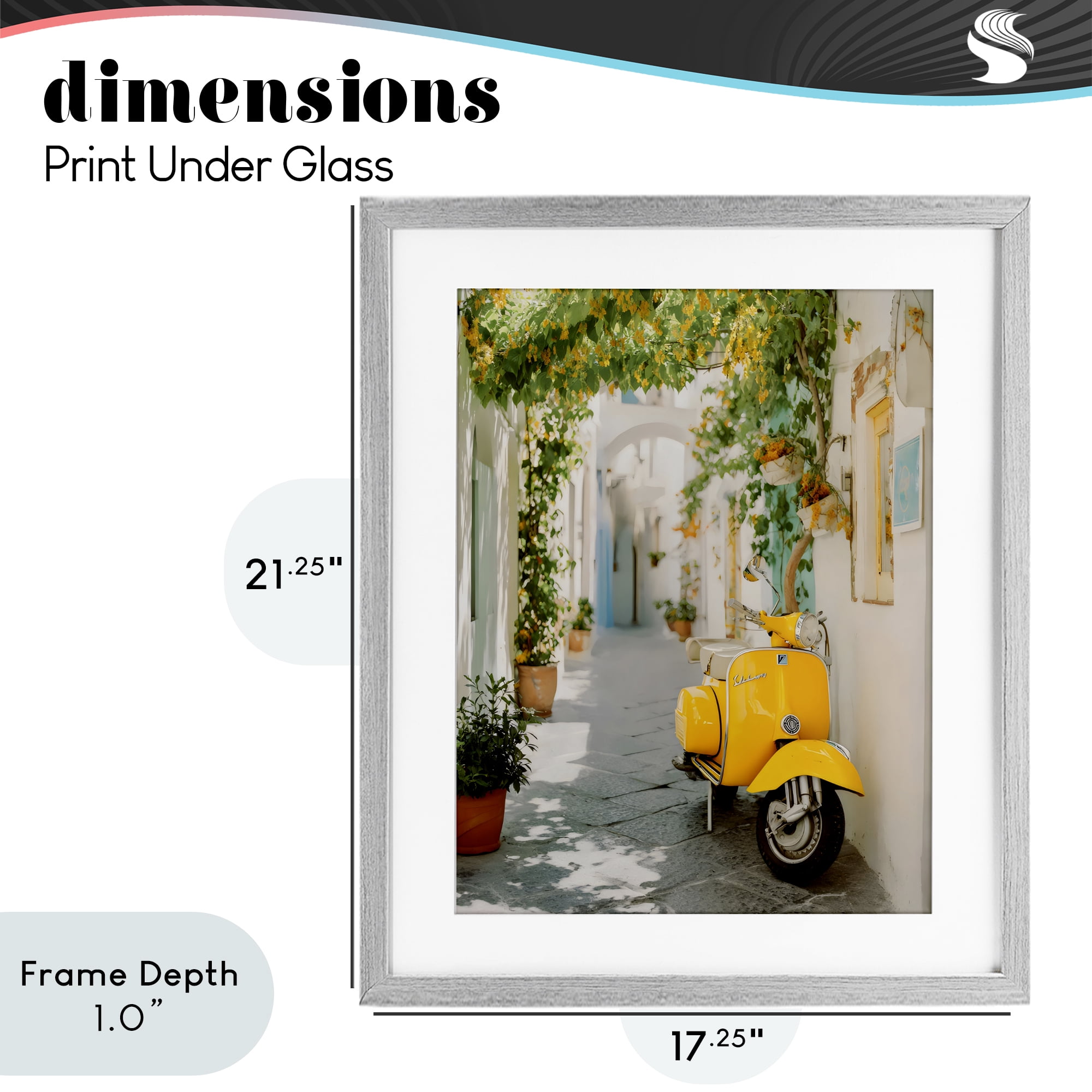 Stupell Industries Vacation Ride Through Alley Gray Framed Print Under Glass, design by Franklyn Gregory