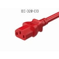 thumbnail image 5 of Cable Leader 4Ft Universal Ac Power Cord Nema 5-15P To Iec320 C13 18Awg Sjt Red, 5 of 6