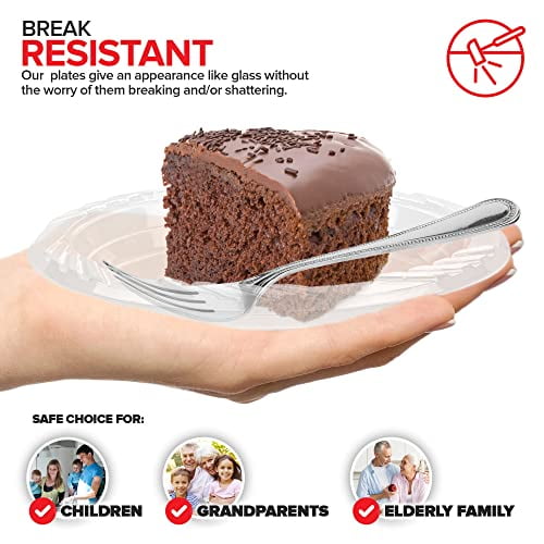 Stock Your Home 6-Inch Clear Plastic Dessert Plates, 120 Pack photo 2