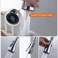 thumbnail image 4 of 3 Functions Spray Head 360°Swivel Faucet Spayer Head G1/2 Water-saving Sink Aerator for Kitchen Faucet, 4 of 8