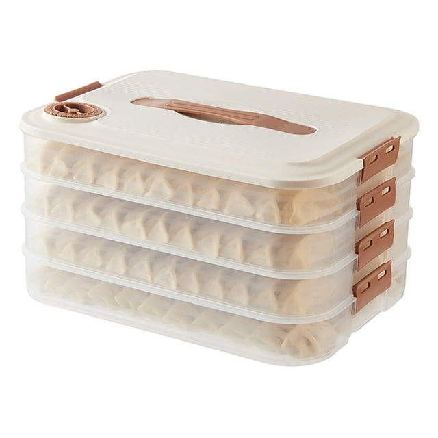 Contenedores de Almacenamiento de Alimentos 1-4 Capas de Contenedores de Almacenamiento de Alimentos, Cocina Y Nevera, Cajas Transparentes de Conservación de Alimentos, Cajas de Dumpling con Buenos Co