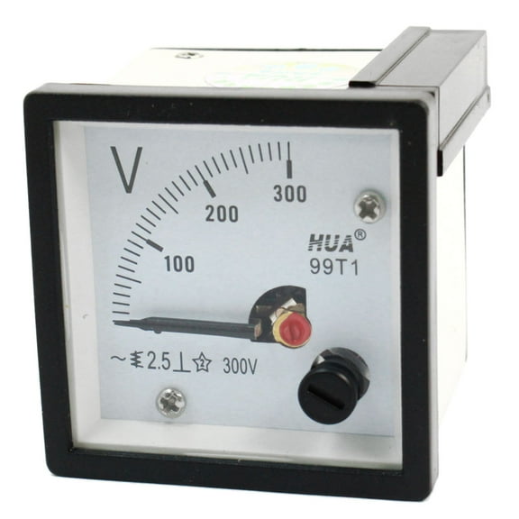 Class 2.5 Accuracy Square White Shell Dial Voltmeter Gauge  0-300V