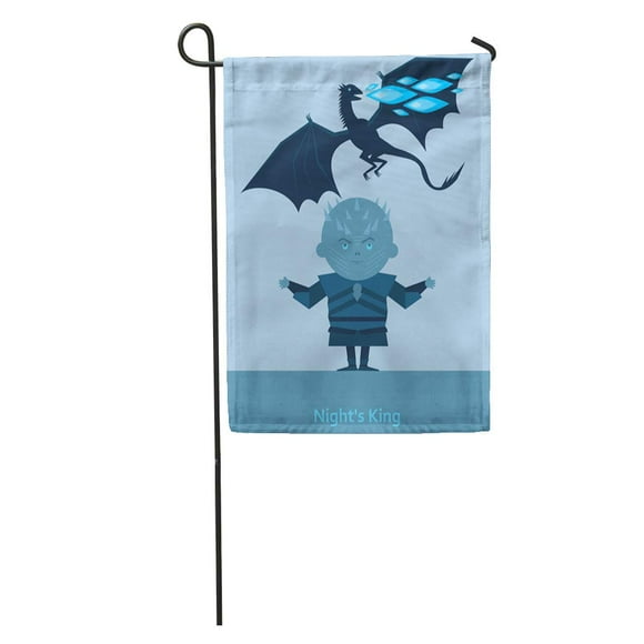 POGLIP Game King of The Night and Dragon Blue Flame White Garden Flag Decorative Flag House Banner 12x18 inch