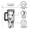 thumbnail image 4 of OBREWU Pug and Love Heart Tumbler with Handle and Lid,Pug and Love Heart 40oz Double Wall Vacuum Insulated Tumbler,Cups Gift for Women and Men, 4 of 7