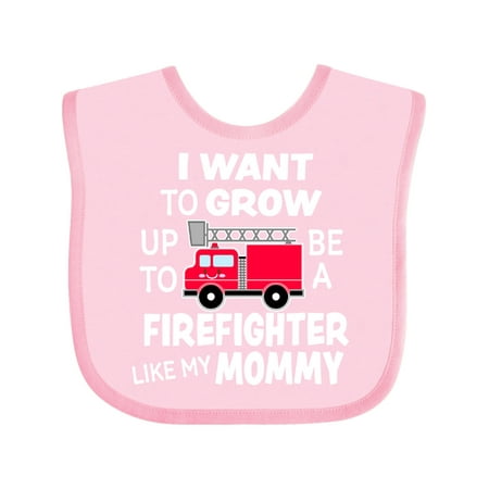 

Inktastic I Want to Grow Up to Be a Firefighter Like My Mommy Gift Baby Boy or Baby Girl Bib