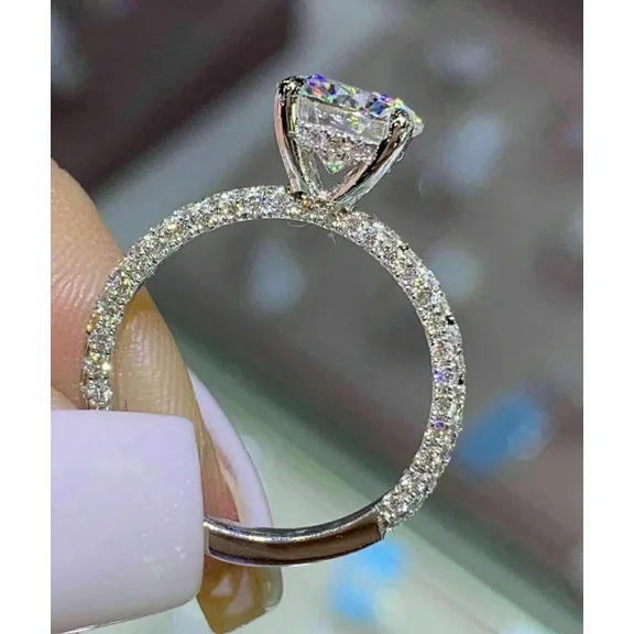 2.60Ct Round Cut Moissanite Women's Engagement Ring 14K White Gold Plated