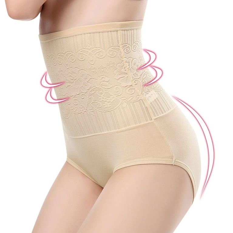 Womens Tummy Control Underwear High Waisted Stomach Control Panties  Slimming Body Shaper for Women, Beige, XL 